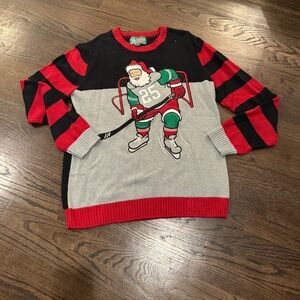 Ugly Christmas Sweater XL Adult Women’s Santa Skiiing